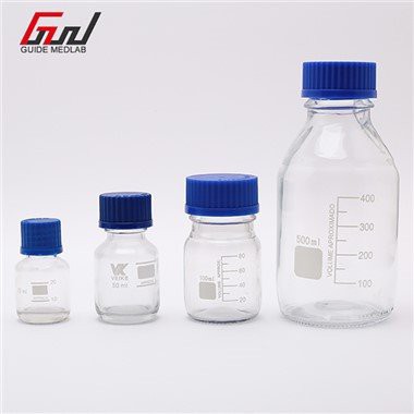 زجاجة كاشف زجاجية بغطاء لولبي